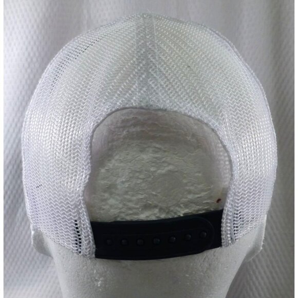 Bob Evans Farms Trucker Hat Snapback Navy & White Mesh American Flag Print - Picture 4 of 7